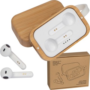 Headphones in a bamboo box - Reklamnepredmety