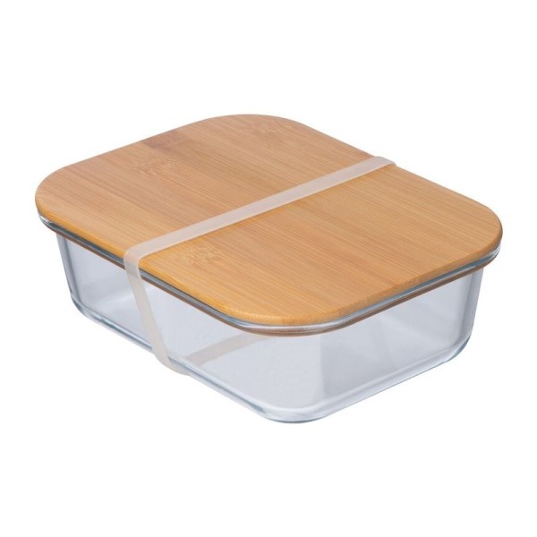 Glass lunch box with bamboo lid