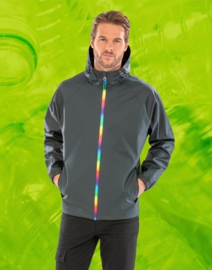 Waterproof jacket with hood, recycled lining - Reklamnepredmety
