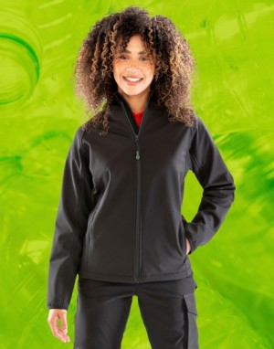 Women's recycled 3-layer softshell with hood - Reklamnepredmety