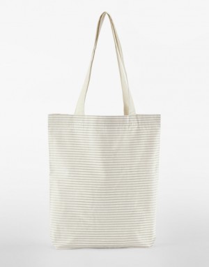 Striped organic cotton shopping bag - Reklamnepredmety