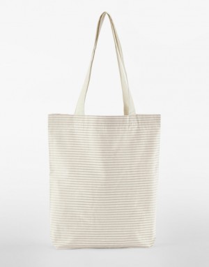 Striped organic cotton shopping bag - Reklamnepredmety