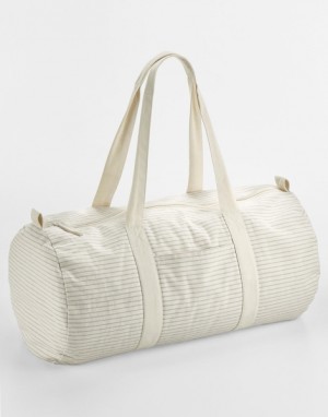 Striped organic cotton Barrel bag - Reklamnepredmety