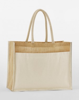 Cotton Pocket Natural Starched Jute Shopper - Reklamnepredmety