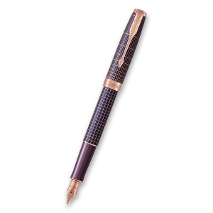 Parker Sonnet Purple Chiselled PGT fountain pen, 18K nib F - Reklamnepredmety