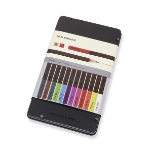 Moleskine watercolor colored pencils - metal box of 12 colors - Reklamnepredmety