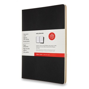 Zošity Moleskine Subject Cahier A4, čistý, 2 ks, výber farieb čierna/vínová - Reklamnepredmety