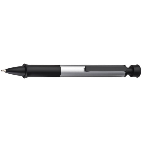 Aluminium ball pen with black clip