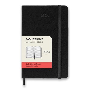 Diár Moleskine 2024 - tvrdé dosky S, denný, výber farieb tm. zelený - Reklamnepredmety