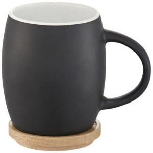 Hearth ceramic mug with wood lid/coaster - Reklamnepredmety