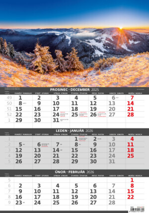 Three-month calendar Mountains - Reklamnepredmety