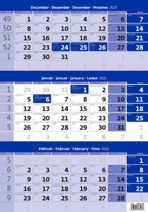 Three-month calendar blue - Reklamnepredmety