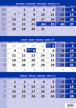 Three-month calendar blue - Reklamnepredmety