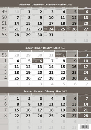 Three-month calendar gray - Reklamnepredmety