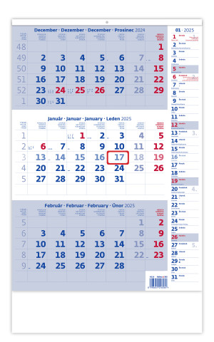 Three-month blue calendar with notes - Reklamnepredmety