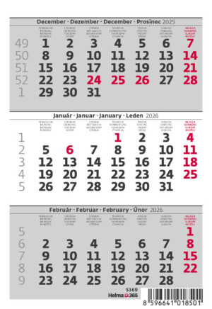 MINI three-month calendar - Reklamnepredmety