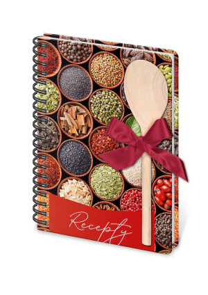 Recipe book with spatula A5 spiral - Reklamnepredmety