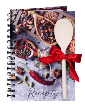 Recipe book with spatula A5 spiral - Reklamnepredmety