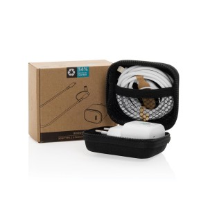 Charging set 2 pcs Boost 20W USB C from RCS recycled. plastic - Reklamnepredmety