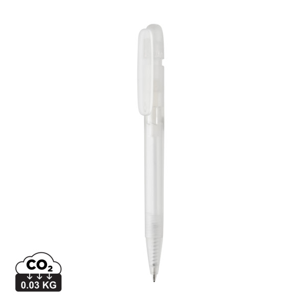 Devin transparent pen from GRS recycled. ABS