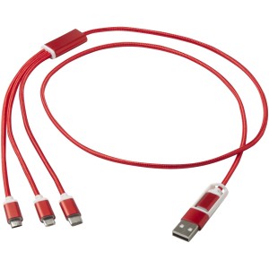 Versatile 5in1 charging cable made of recycled aluminum - Reklamnepredmety