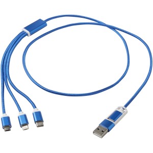 Versatile 5in1 charging cable made of recycled aluminum - Reklamnepredmety