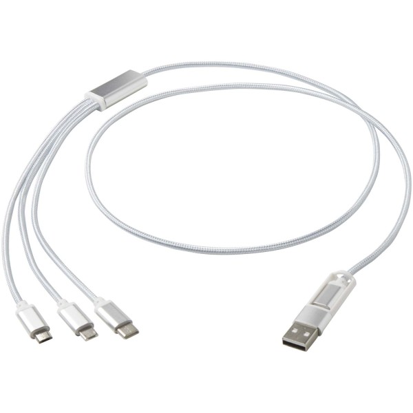 Versatile 5in1 charging cable made of recycled aluminum