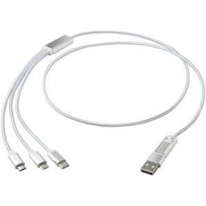 Versatile 5in1 charging cable made of recycled aluminum - Reklamnepredmety