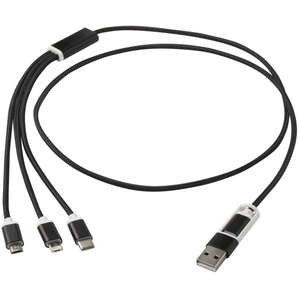 Versatile 5in1 charging cable made of recycled aluminum