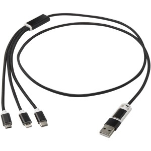 Versatile 5in1 charging cable made of recycled aluminum - Reklamnepredmety