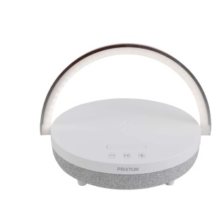 Prixton 10W Bluetooth® 4in1 speaker with LED light and base for wireless charging - Reklamnepredmety
