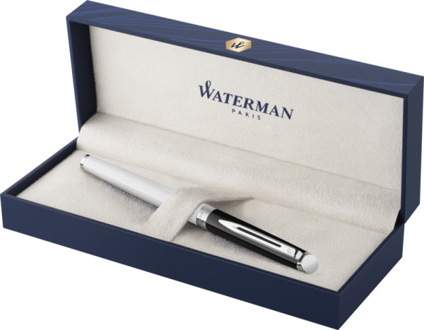Hemisphere colour blocking rollerball pen with palladium trim (black ink)