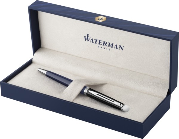 Hemisphere colour blocking ballpoint pen with palladium trim (blue ink)