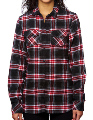 BU5210 Women`s Woven Plaid Flannel Shirt - Reklamnepredmety