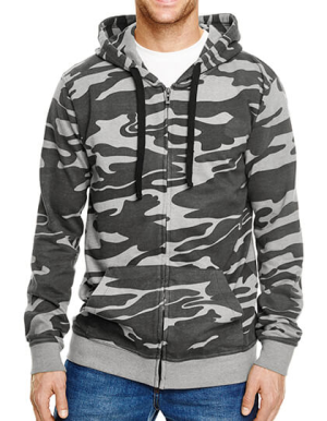 BU8615 Full Zip Camo Hooded Fleece Jacket - Reklamnepredmety