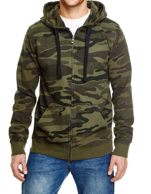 BU8615 Full Zip Camo Hooded Fleece Jacket - Reklamnepredmety