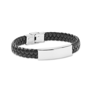 Braided faux leather cuff bracelet FAULET - Reklamnepredmety