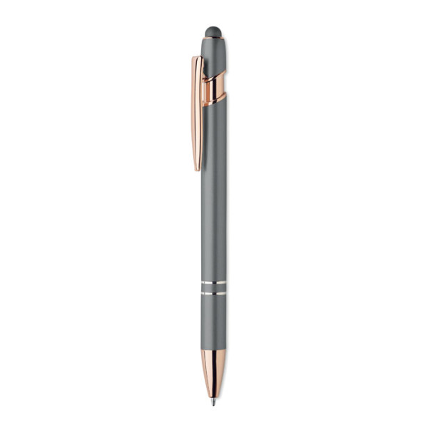 Recycled aluminium stylus push ball pen SCRIBBLE