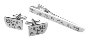Tahiti set of cufflinks and tie clips - Reklamnepredmety