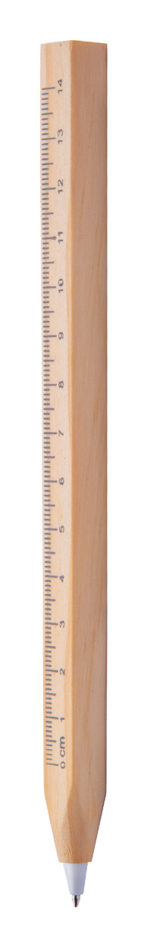 Burnham Black ballpoint pen with ruler - Reklamnepredmety