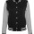 BY027 Ladies Sweat College Jacket - BY027-Black-Heather-Grey - variant Ls 1000035933