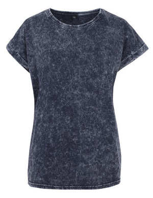 BY053 Ladies Acid Washed Extended Shoulder Tee - Reklamnepredmety