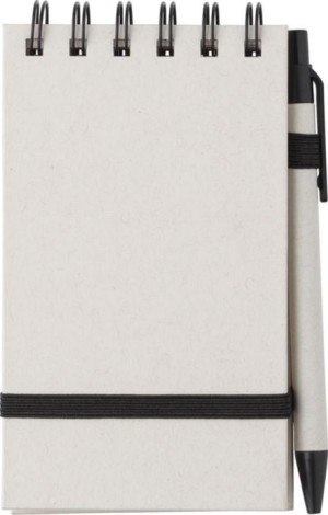 A6 notebook made of recycled milk cardboard with a pen - Reklamnepredmety
