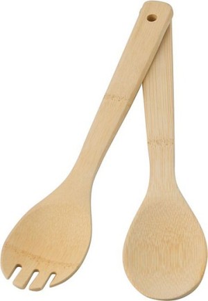 Bamboo salad cutlery Elara - Reklamnepredmety