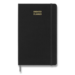 Moleskine Uni diary, hardcover - L, weekly, undated, black - Reklamnepredmety