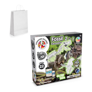 2 in 1 Fossil Excavation Kit II. The educational game for children comes with a gift bag made of kraft paper (90 g/m²) - Reklamnepredmety