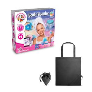 Bath Bombs Kit V. Educational game for children supplied with a collapsible gift bag 190t - Reklamnepredmety