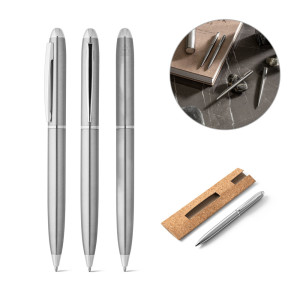 CHRIS. 53% recycled stainless steel ballpoint pen with clip - Reklamnepredmety