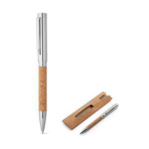 CORKO. Cork and metal ballpoint pen with rotating mechanism - Reklamnepredmety