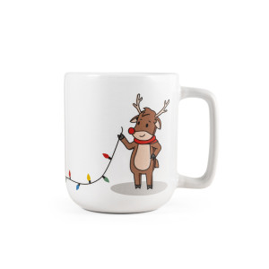 REINDEER. Mug with Christmas print 330 ml - Reklamnepredmety